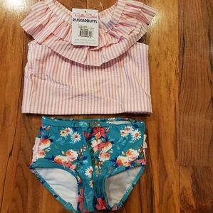 NWT Ruffle Butts Dancy Me Floral With Ruffled Seersucker Tankini